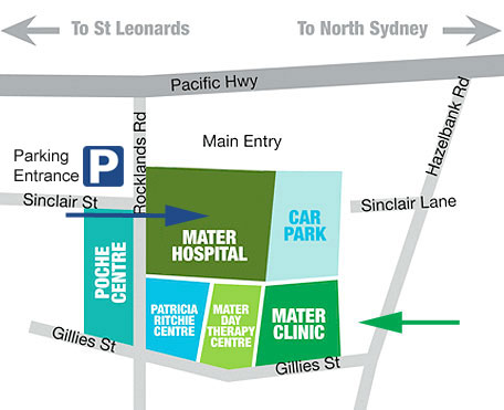 Mater Clinic Parking Map